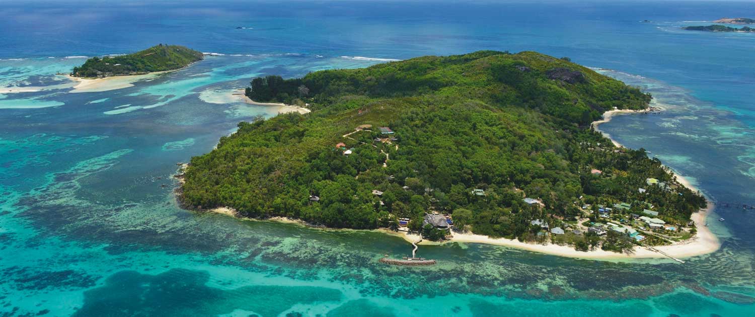 Cerf Island Resort hero image aerial view island Cerf Island Resort hero image aerial view island