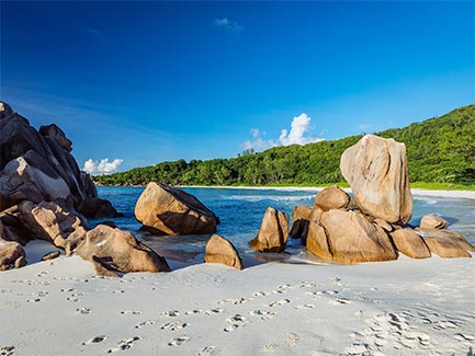 la-digue-island La Digue Island, shows Grand Anse beach